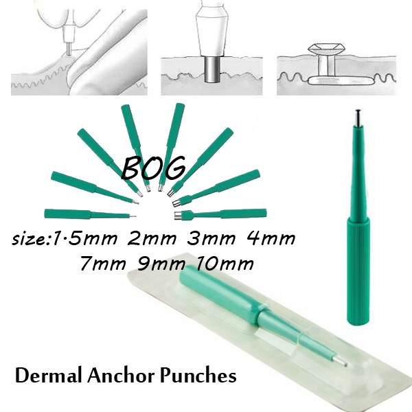 Ǻ Ŀ   Ǻ ġ  ȸ ġ/DAR- Lot of 10pcs Biopsy Dermal Punch Sterilized Disposable Punches for Dermal Anchors Piercing Tools